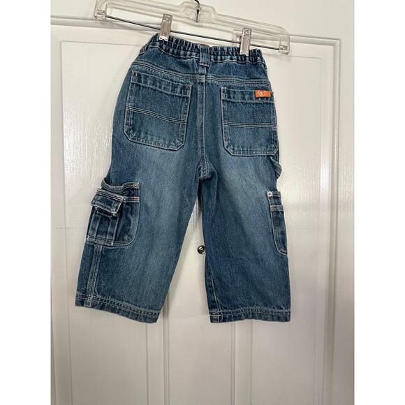 Vintage Gymboree Kids' Blue Jean Cargo Denim Jean Size 2T carpenter - Picture 4 of 5